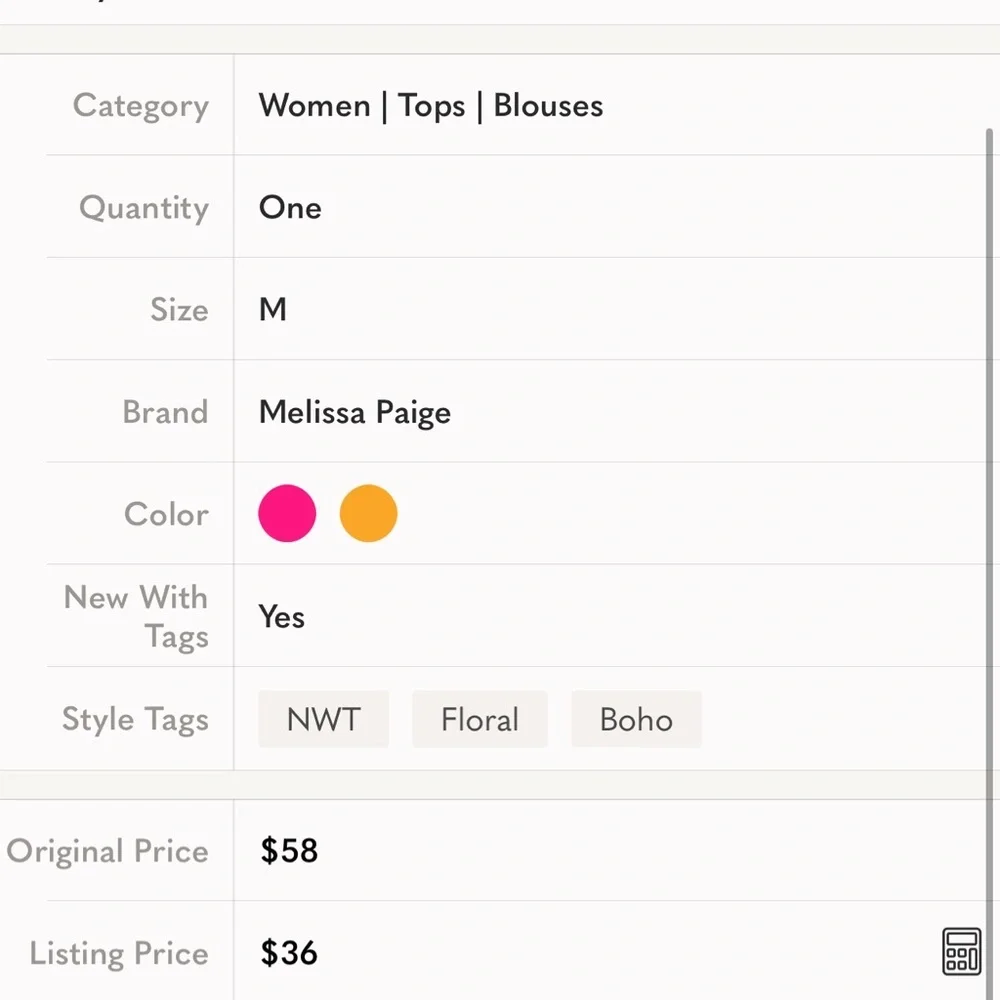 NWT Melissa Paige Floral Blouse With Elastic Neck And‎ Waistline Size Medium - Picture 7 of 7